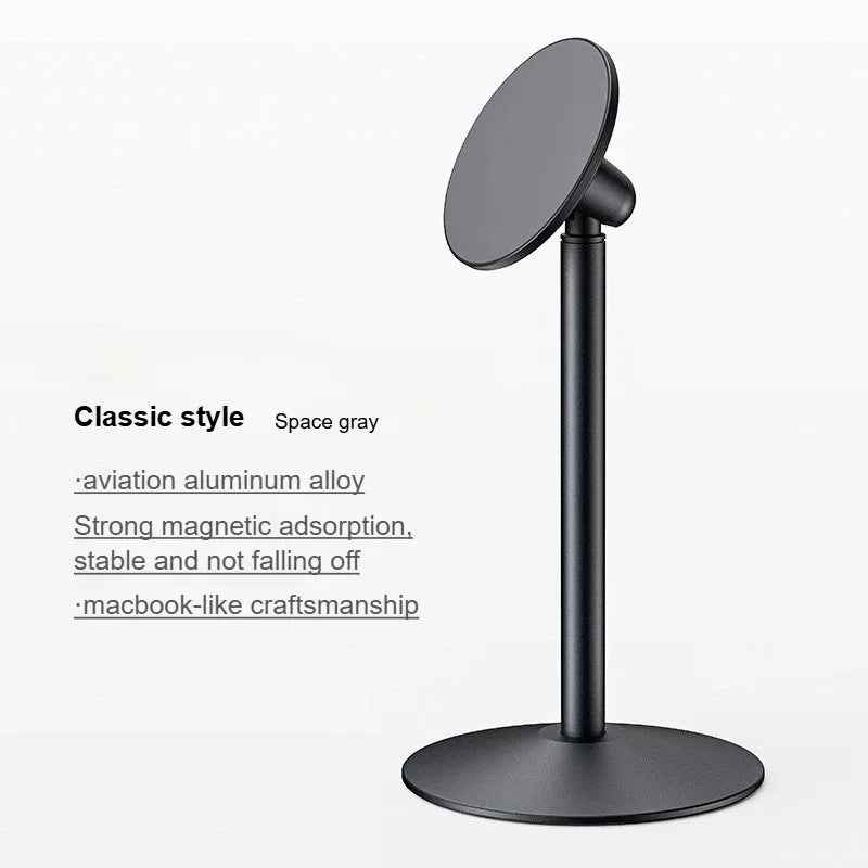 Aluminum Alloy Magnetic Phone Holder 360° Rotating Desktop Stand for IPhone 17 Pro Max/16 Office/Business Use Phone Accessories