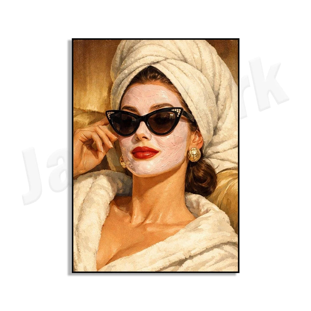 Posters featuring skincare and facial treatments by beauticians, suitable for salons, spas, and beauty studios.
