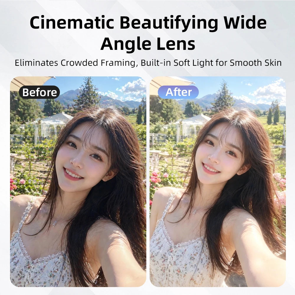 BRDRC Pocket 4 Wide-angle Lens Filters for DJI Osmo Pocket 4 Beauty Filter 0.72X Wide-Angle Mist HD Lens Photography Accessories
