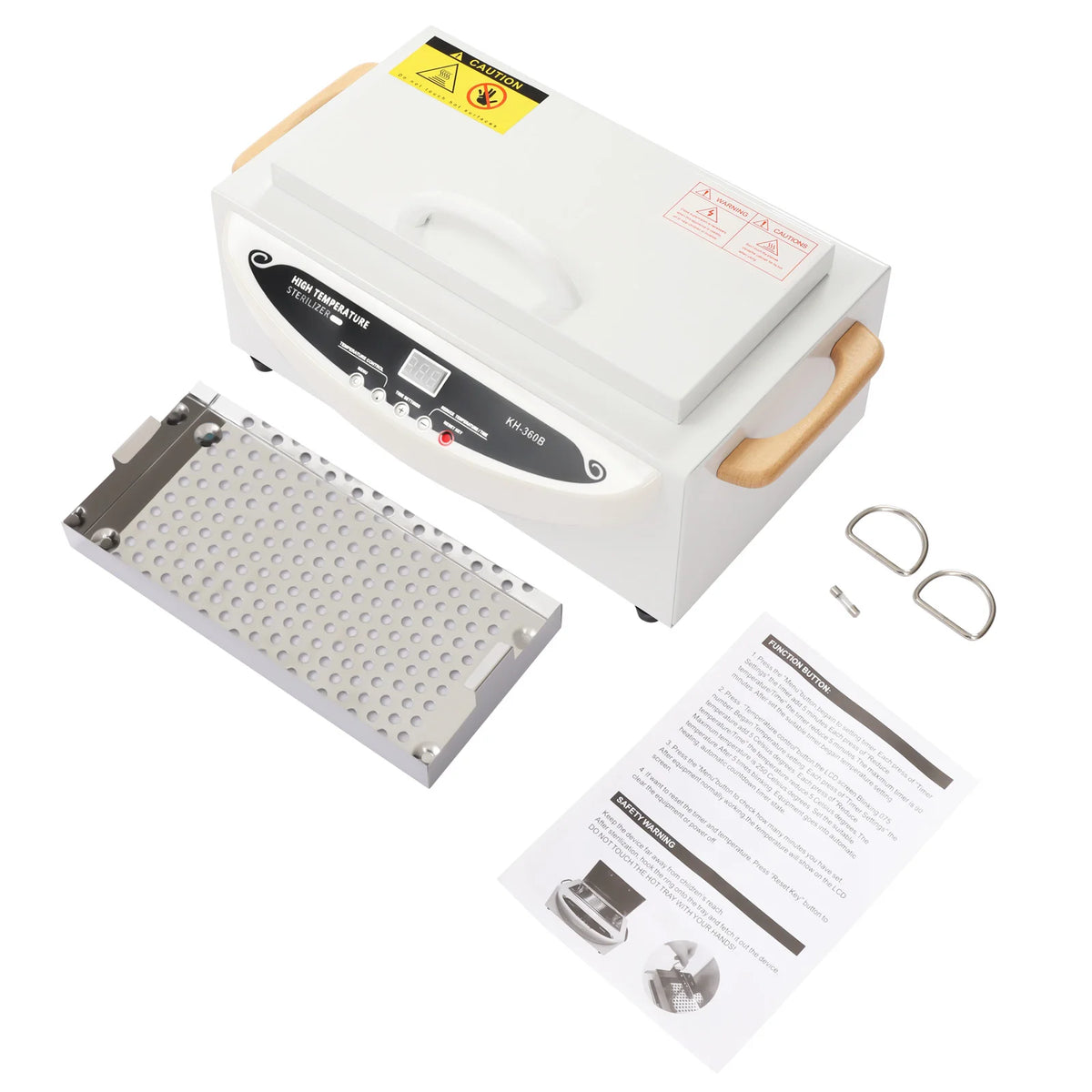 Heat Disinfectant Nail Tool 500W Hot Air Steriliser Dry High Temperature with Timer for Studios for Laboratories/Beauty Salons