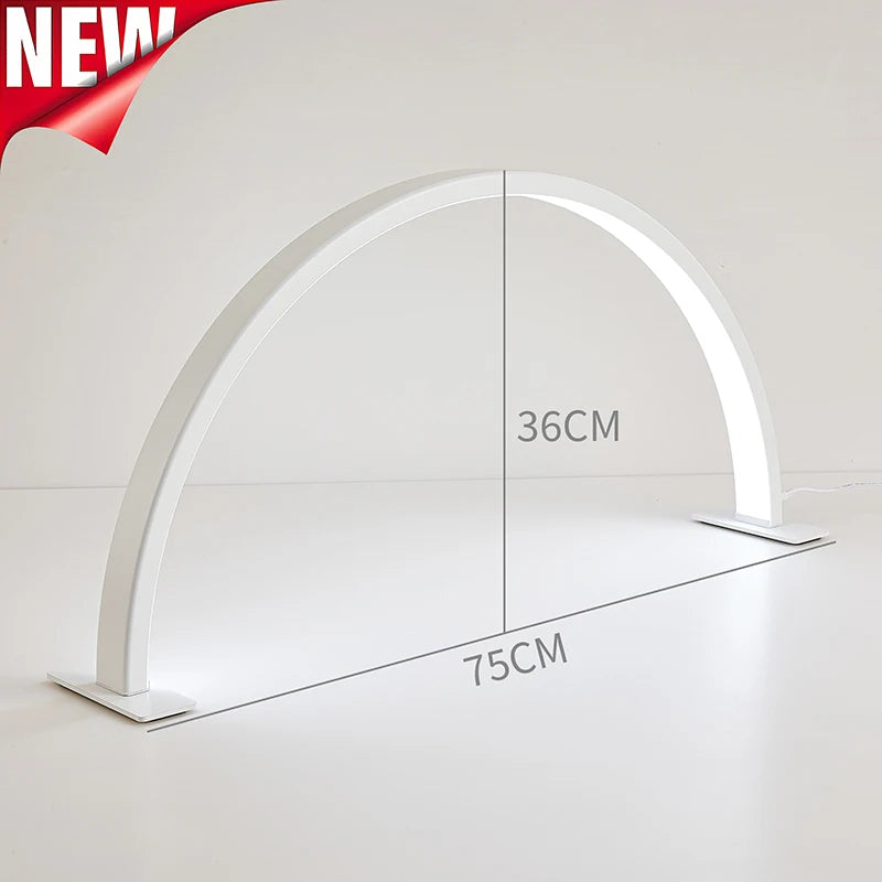 New 48W Half Moon Lamp for Nail Desk Touch Switch Dimmable 3 Color Temperature Manicure Beauty Salon Makeup LED Half Moon Light