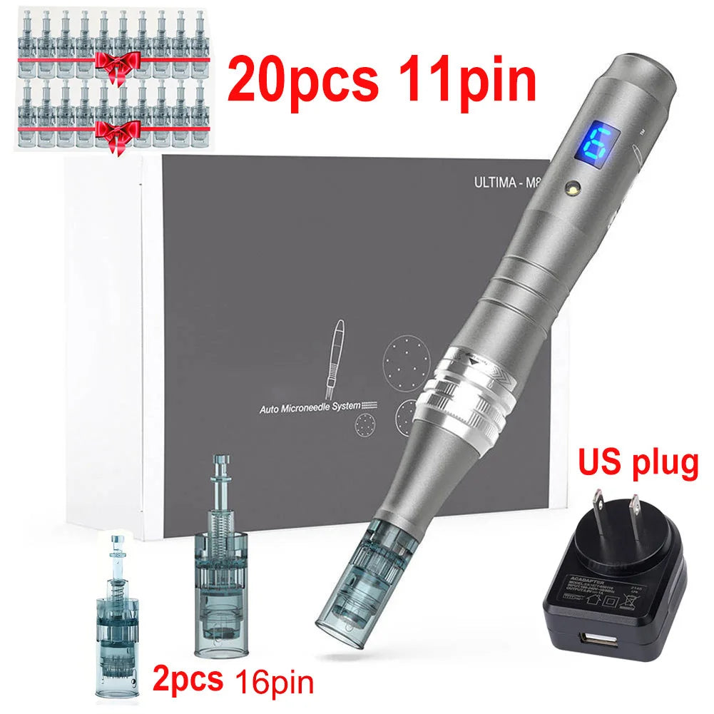 Dr Pen Electric Ultima M8 Pen With 22pcs Cartridge Wireless Derma Microneedle Kit Dermapen Beauty Skin Care Needle Length 0.2mm