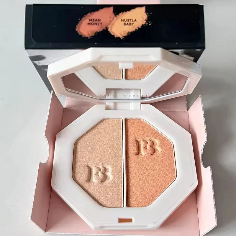 Fenty Beauty Multicolored Lip Gloss Moisturize Plumper Long-acting Lipstick Nude Pink Highlight Powder Contour Stick Makeup Set