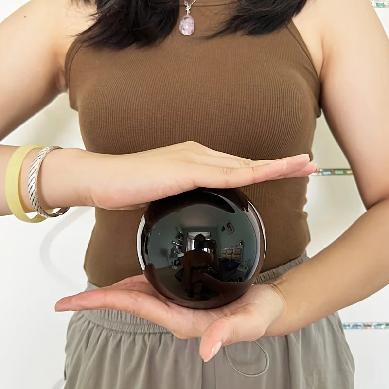 1 Obsidian and Quartz Crystal Ball | Classic Stone Ball, Suitable for Office and Home Décor,Ideal As A Birthday and Holiday Gift