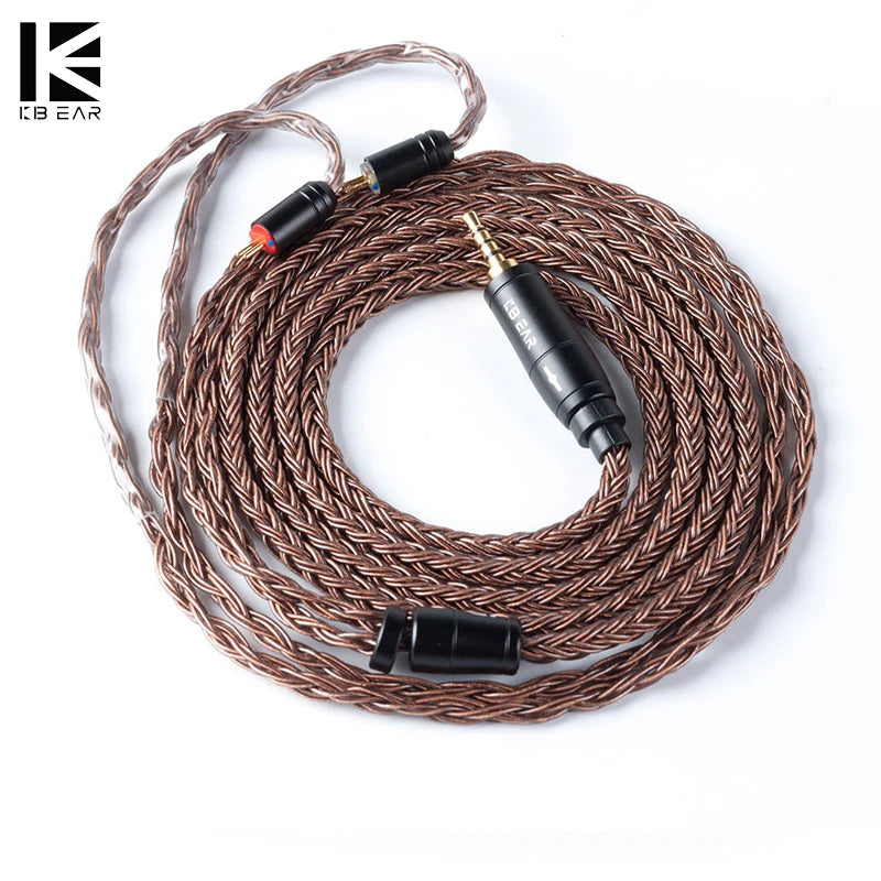 KBEAR 16 Core Pure Copper Earphone Cable 2PIN/MMCX/QDC Earbuds Connector Use For KZ EDX ZSN PRO  BLON BL-03 KBEAR KS1 Headphone