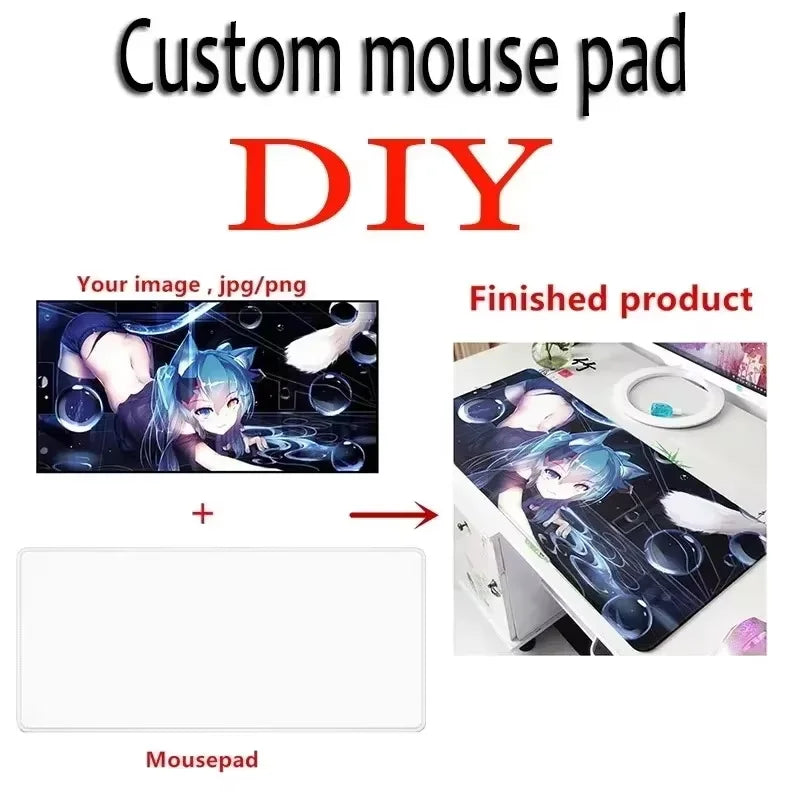 Custom Mouse Pad Non Slip Rubber Base Diy Mousepad Stitched Edge 350x600 Playmat PC Desk Mat Pads for Game & Office Room Decor