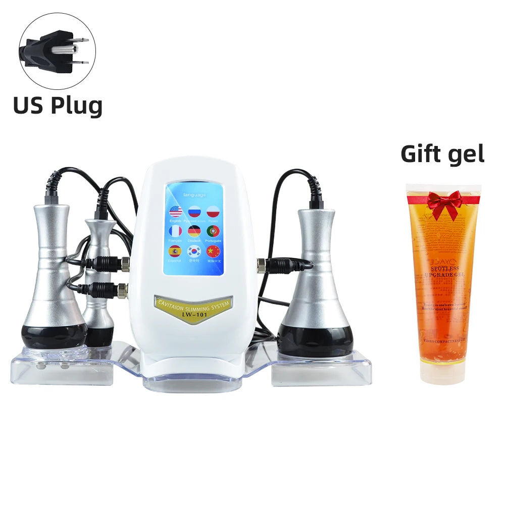 Novlora 3 In 1 40K Cavitation Machine Body Slimming Skin Tightening Fat Removal Vacuum Beauty Device Spa Salon Home Use