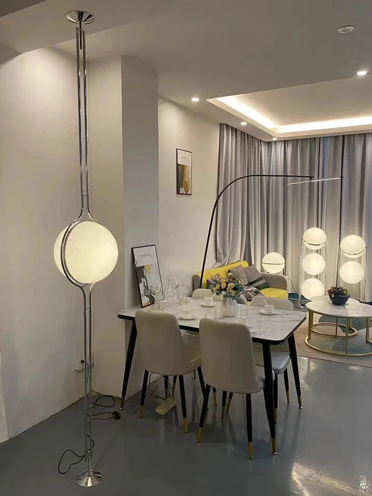 Nordic Medieval Art Acrylic Globe Floor Lamp Modern Standing Light Home Decor Lighting For Living Room Bedroom Bedside Study