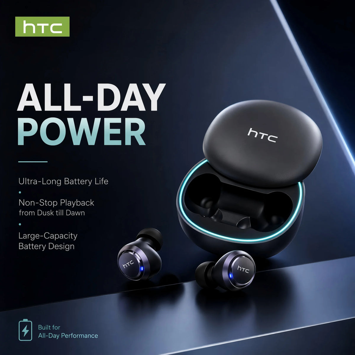 HTC NE96 Wireless  Bluetooth V6.0 Earphones TWS Wireless Headphones Power Display Noise Reduction Mini In-Ear Earbuds for Sleep