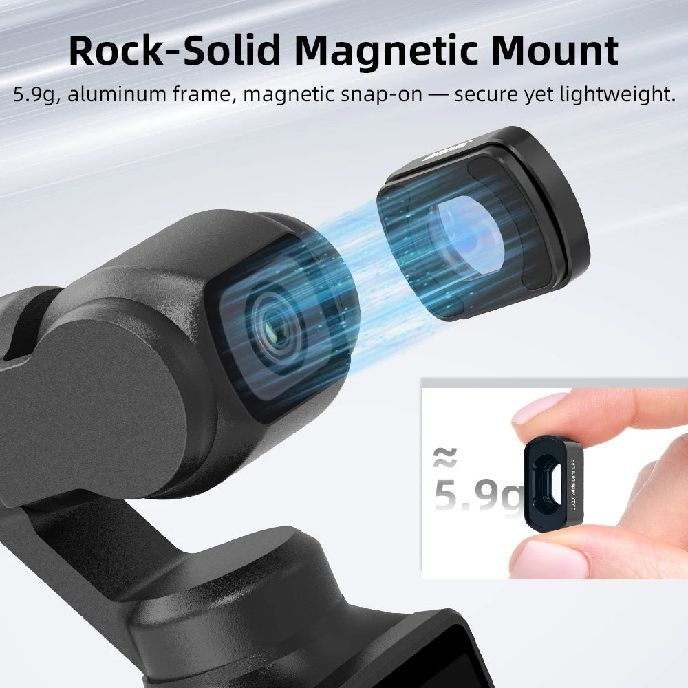 BRDRC Pocket 4 Wide-angle Lens Filters for DJI Osmo Pocket 4 Beauty Filter 0.72X Wide-Angle Mist HD Lens Photography Accessories