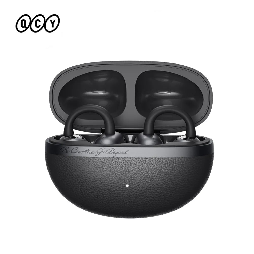 QCY Open Ear Wireless Earbuds Crossky C50 Bluetooth 6.0 Headphones 4 Mic 35H Playtime Ear Cuff Earphones for Fitness IPX5