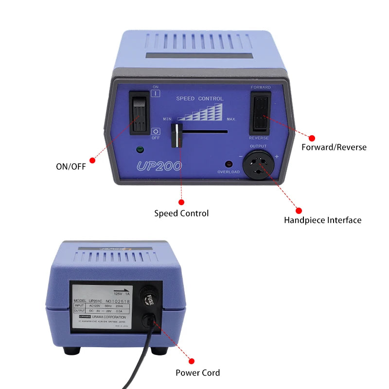 UP200 Portable Electric Nail Drill Manicure Pedicure Machine Beauty Salon Nail Art Equipment