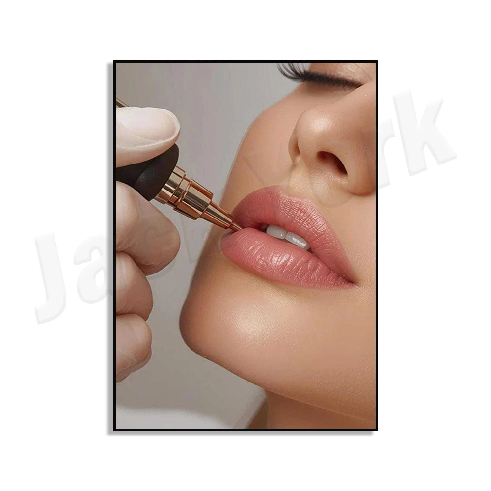 Posters featuring skincare and facial treatments by beauticians, suitable for salons, spas, and beauty studios.