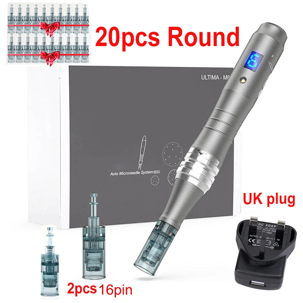 Dr Pen Electric Ultima M8 Pen With 22pcs Cartridge Wireless Derma Microneedle Kit Dermapen Beauty Skin Care Needle Length 0.2mm