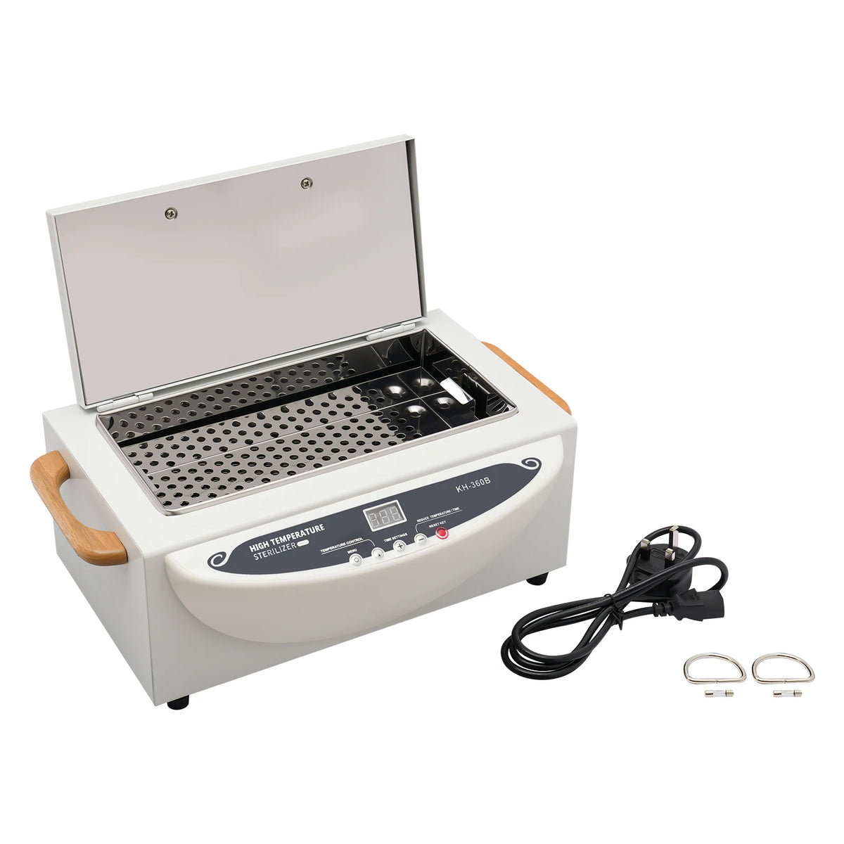 Heat Disinfectant Nail Tool 500W Hot Air Steriliser Dry High Temperature with Timer for Studios for Laboratories/Beauty Salons