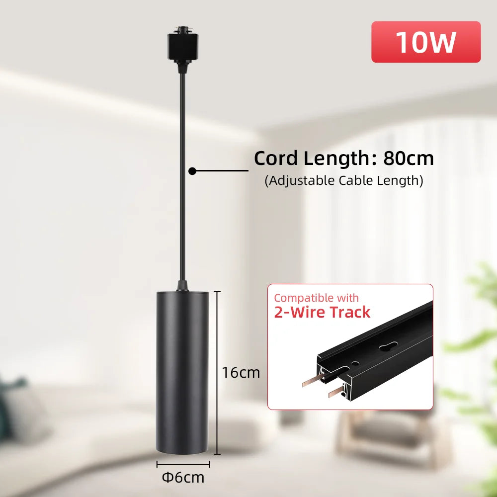 Track LED Pendant Lights Ceiling Lamp 10W/15W Spot Lights 110V 220V Rail Lighting Hanging Lamp for Kitchen Living Room Bedroom
