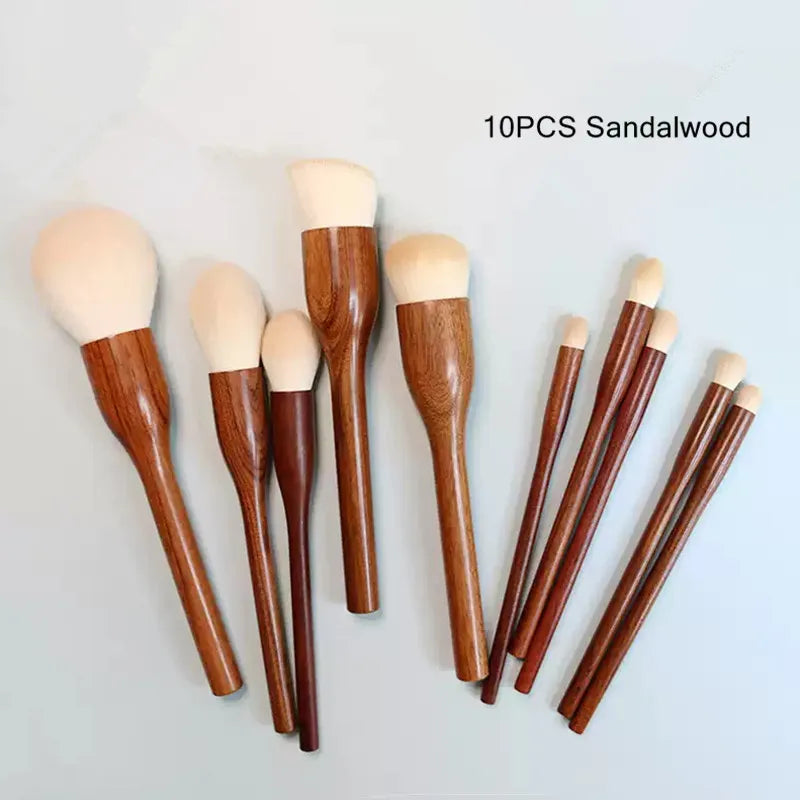 Wood Makeup Brushes Set Cosmetic Powder Blush Foundation Sculpting Eye Shadow Professional Beauty Make Up Brush