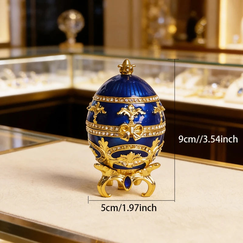 Home Décor Box, Enamelled Decorative Jar, Exquisite Hinged Jewellery Box Ideal for Easter or Valentine's Day Gifts, or as a Ring