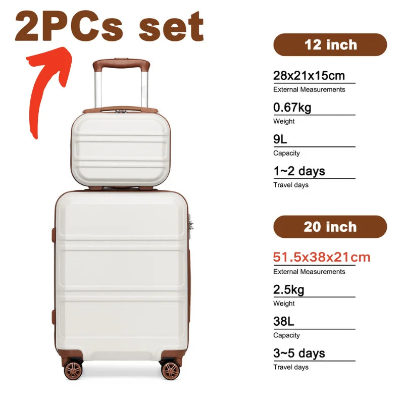 KONO 2/4/6-piece luggage set with a beauty case, cosmetics case, hand luggage, and toiletry bag – travel bag and luggage set