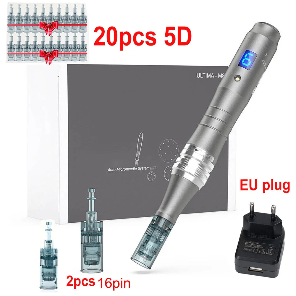 Dr Pen Electric Ultima M8 Pen With 22pcs Cartridge Wireless Derma Microneedle Kit Dermapen Beauty Skin Care Needle Length 0.2mm