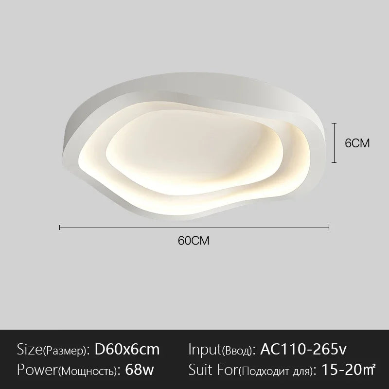 Modern LED Ceiling Lights Chandelier Round White Lamps Bedroom Study Dining Room Kitchen Home Art Designe Lighting Fixtures