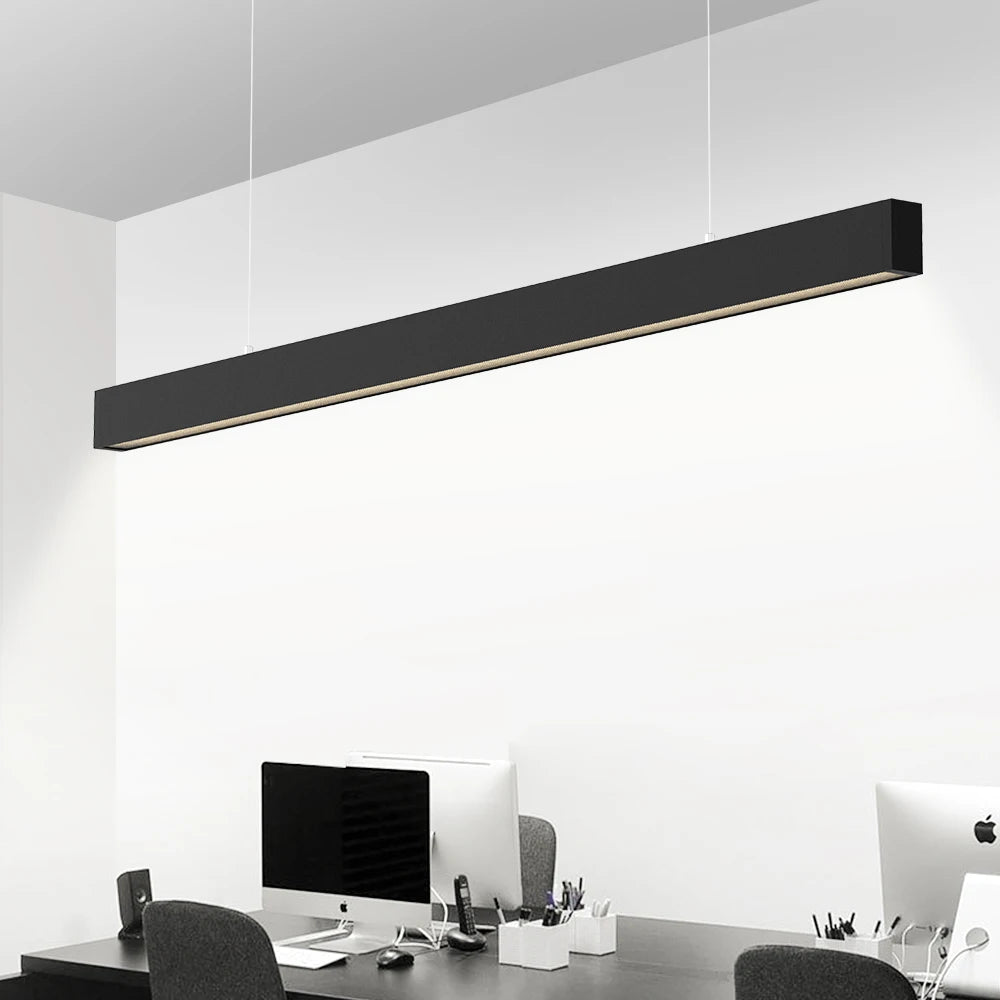 SCON Modern Linear Pendant Lights Minimalist LED Long Strip Lighting For Dining Table Office Room Cord Hanging Lamp Lustre