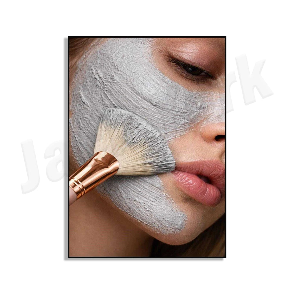 Posters featuring skincare and facial treatments by beauticians, suitable for salons, spas, and beauty studios.