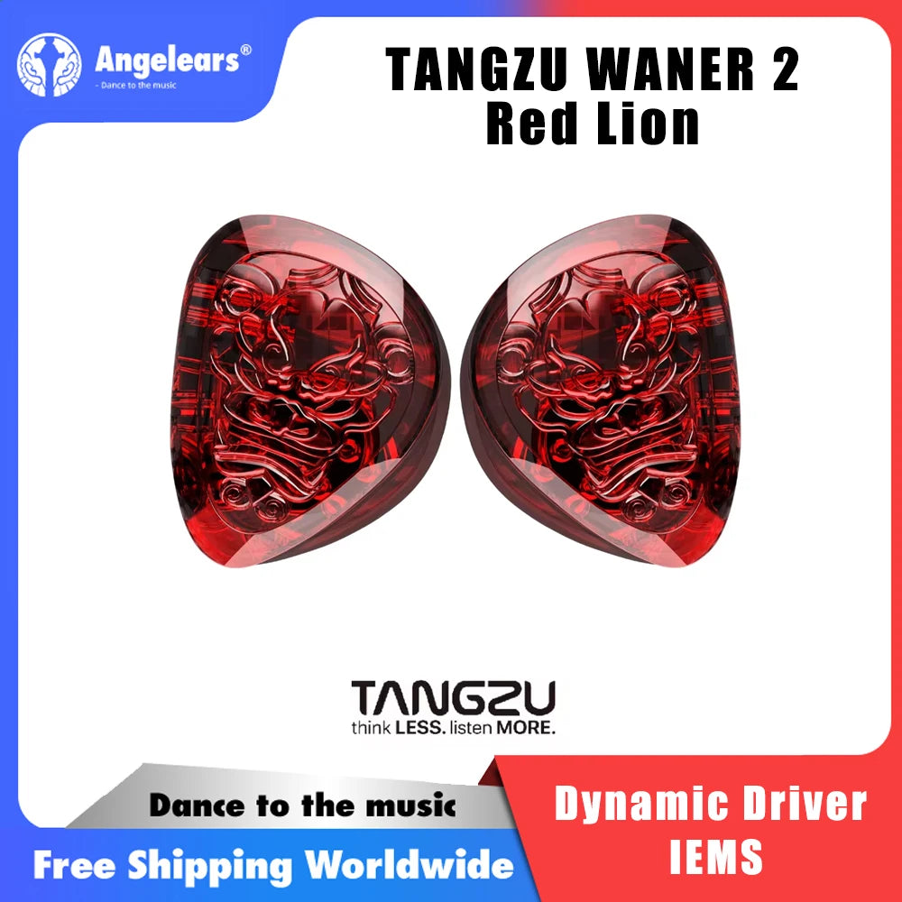 Tangzu Waner 2 Red Lion Bass Edition Dynamic Driver In-Ear Earphones High-Quality Sound Comfortable Wearing Wired Earbuds