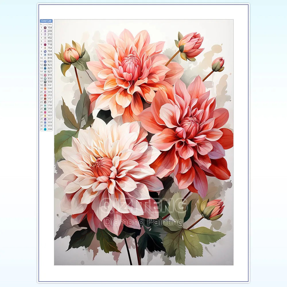 DIY 5D Diamond Painting Restaurant Diamond Embroidery Flowers And Plants Rhinestone Mosaic Cross Stitch Kit Home Décor