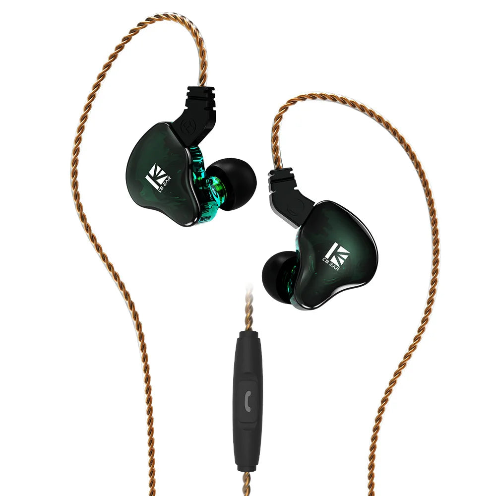 KBEAR KS1 KS2 Wired Earphone Dual Magnetic Circuit Dynamic Gaming Headphones In Ear Monitor Music Earbuds Headset KBEAR TFZ IEMs