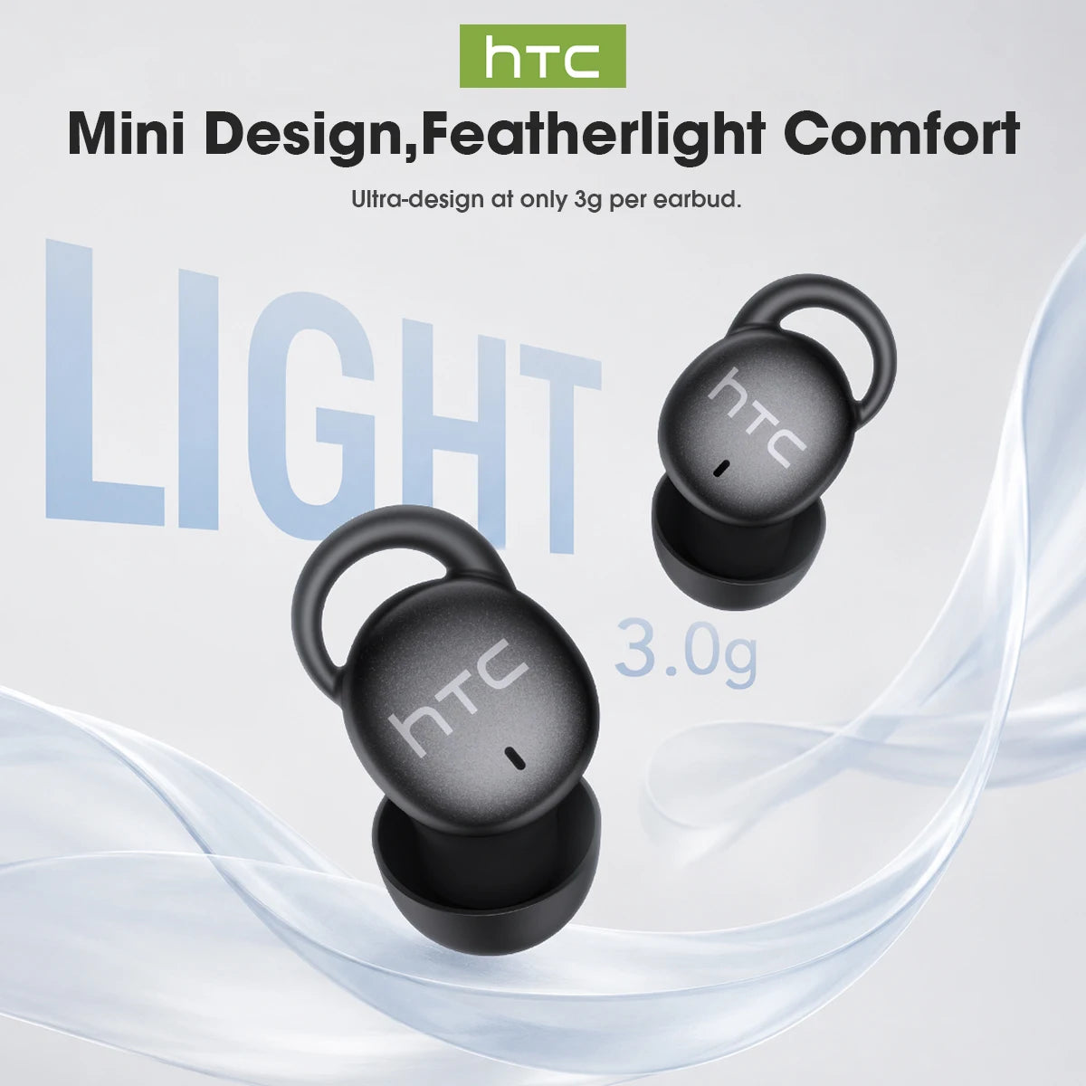 HTC Sleep Earbuds Wireless Block Snoring Noise Reduction Bluetooth Headphones Dolby Lightweight for Side Sleepers Earphones