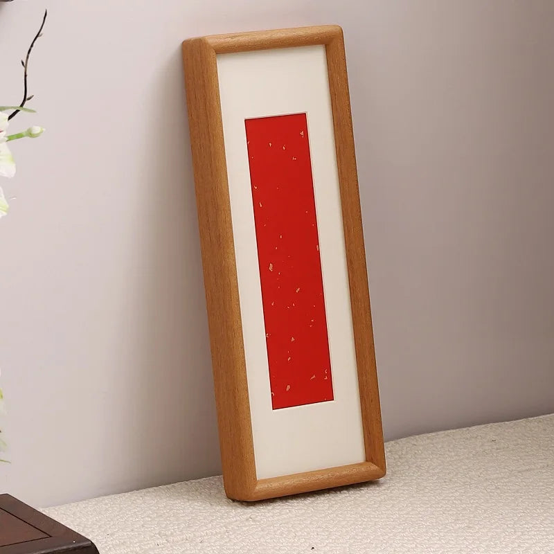 Walnut & Teak Solid Wood Long Bar Picture Frame - Decorative Photo Frame for Home Décor, Art Display, and Framing