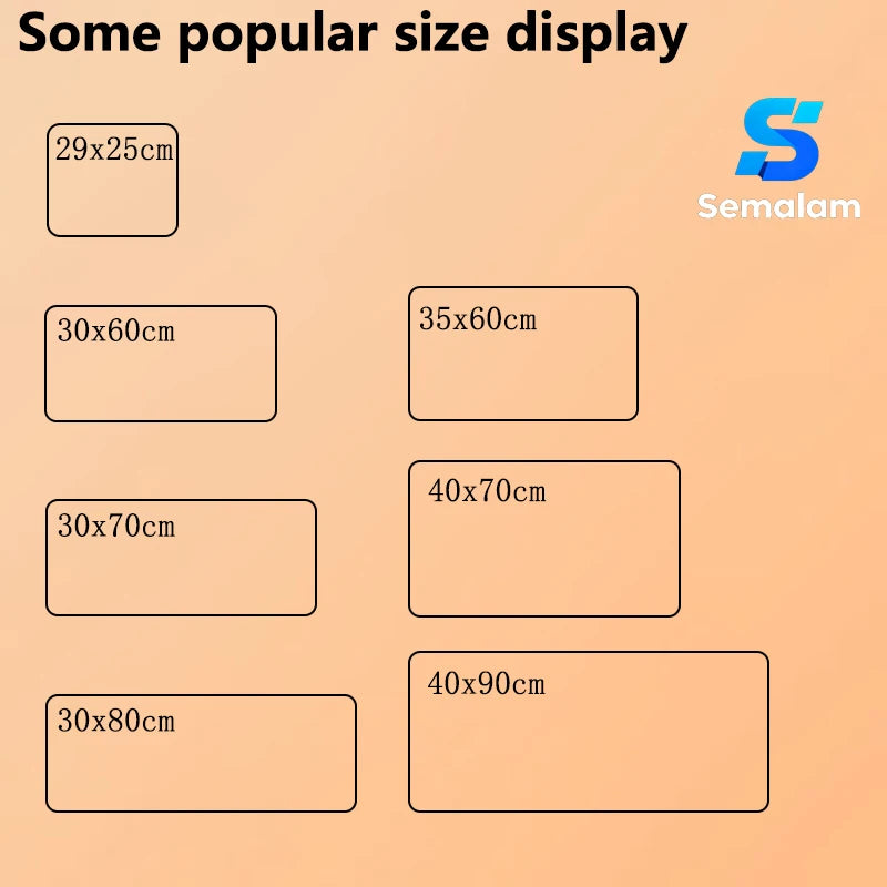Custom Mouse Pad Non Slip Rubber Base Diy Mousepad Stitched Edge 350x600 Playmat PC Desk Mat Pads for Game & Office Room Decor