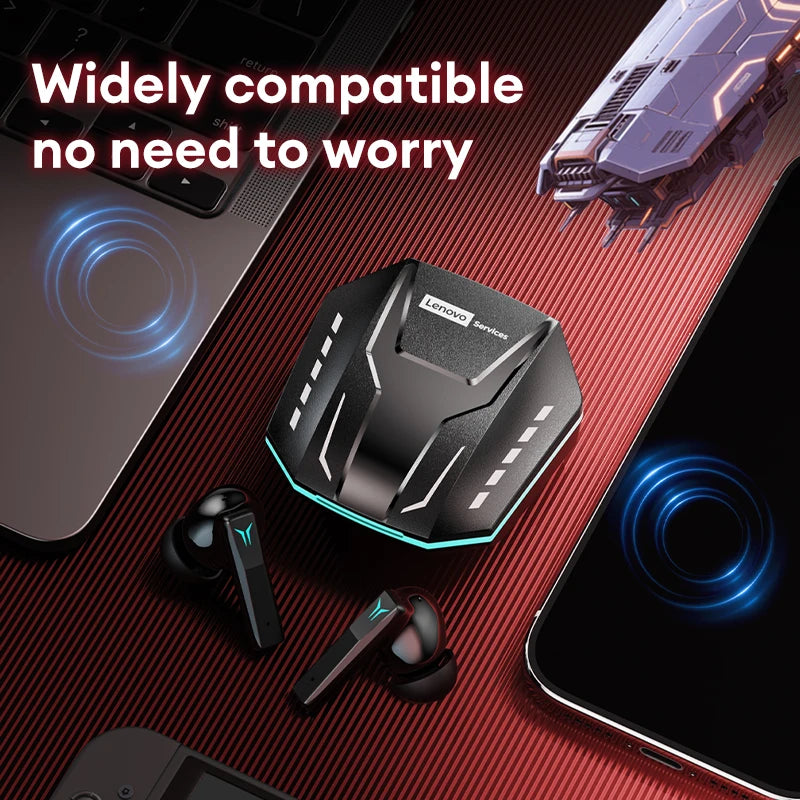 Lenovo GT105 Gaming Headphones Bluetooth 6.0 Wireless Earphones RGB Lighting Esports Earbuds Ultra-Low Latency 24H Playtime Gift