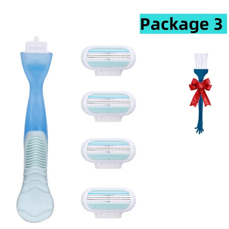 YS00063---Women Safety Razor Blades Face/ Leg/ Armpit/ Bikini Beauty Hair Removal Shaving Compatible Venus Shaver