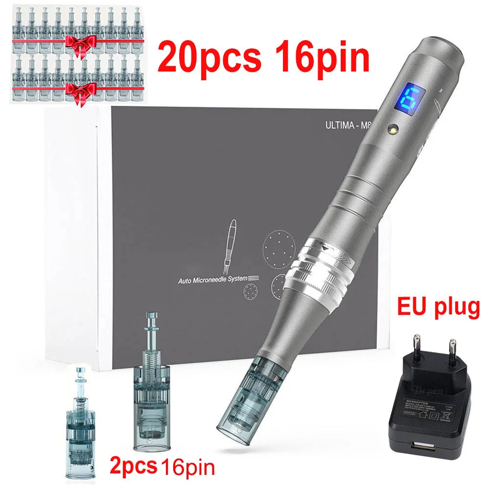 Dr Pen Electric Ultima M8 Pen With 22pcs Cartridge Wireless Derma Microneedle Kit Dermapen Beauty Skin Care Needle Length 0.2mm