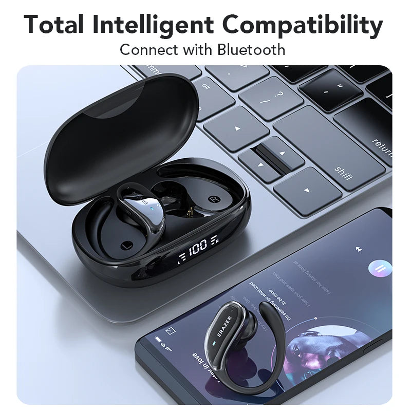 XT80 Wireless Bluetooth Earphones AI Translator Earbuds With Mic Control Noise Reduction Earhooks Waterproof Headset