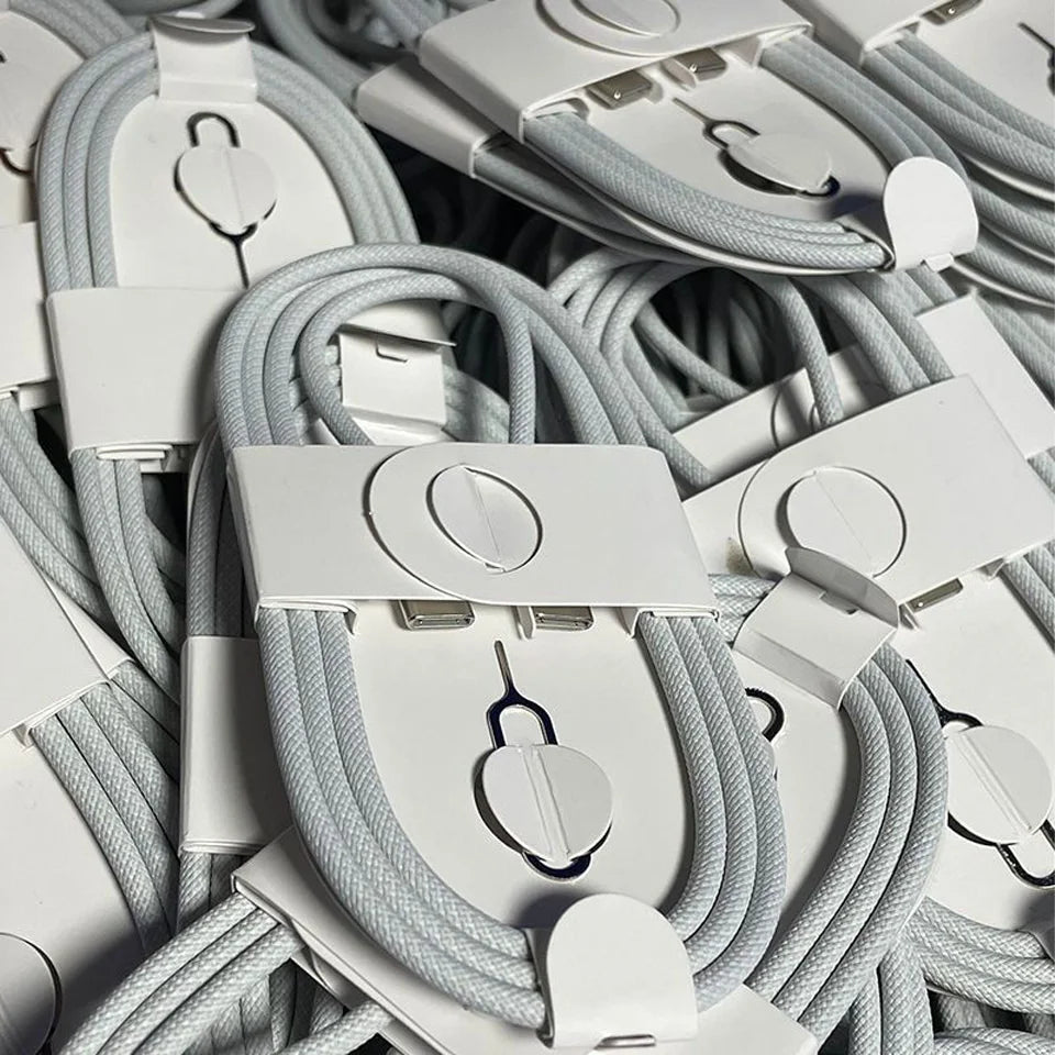 1-50Pcs 35W Type-C to Type C Weaving Cables For iPhone 11 12 13 14 15 16 17 Pro Max Fast Charging USB C Cable Phone Accessories