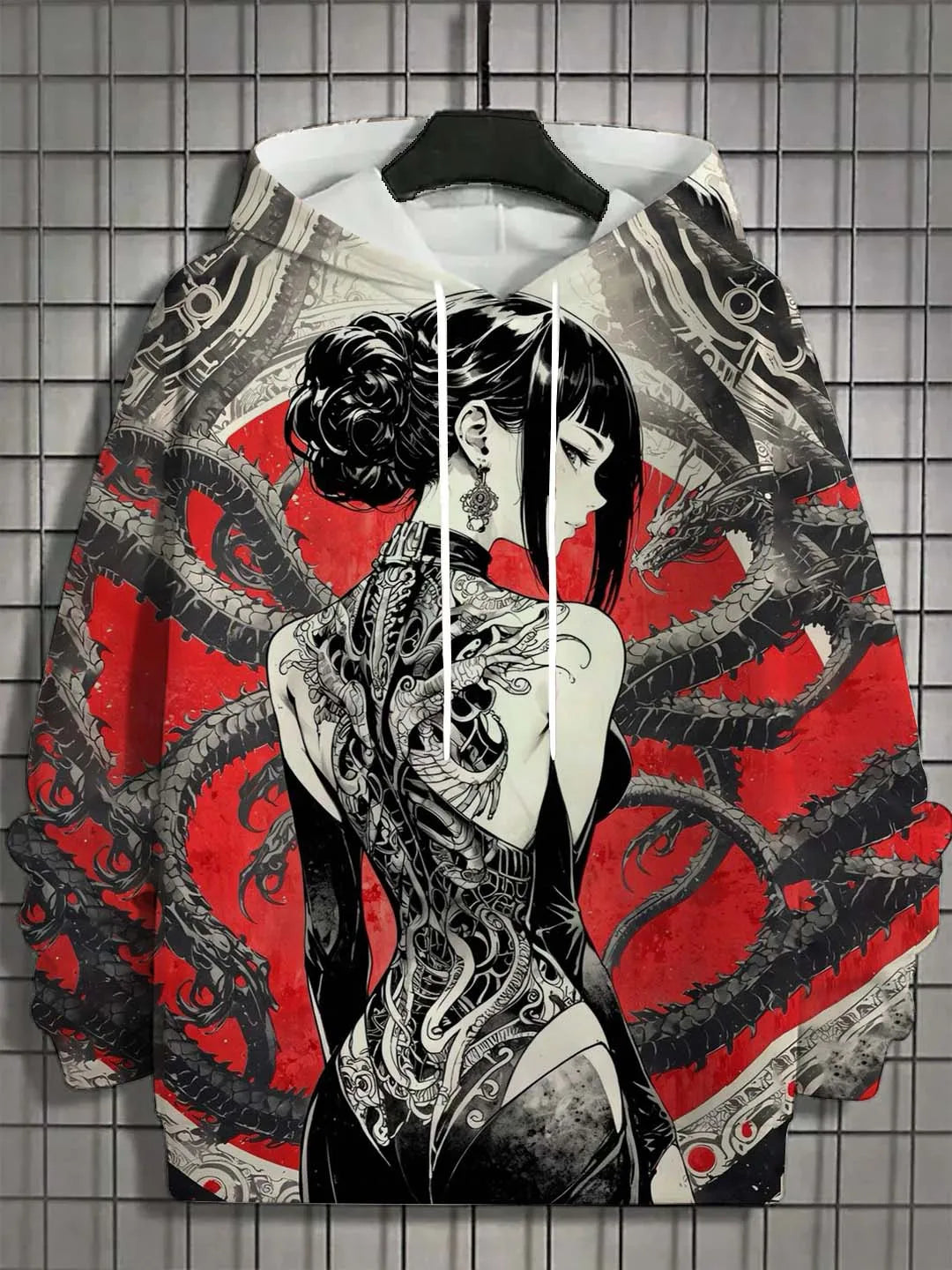 Men's Hoodie Bad Girl Tattoo Sexy Beauty Pattern 3D Printed Top 2024 Autumn New Fashion Casual Hip Hop Neutral Hoodie