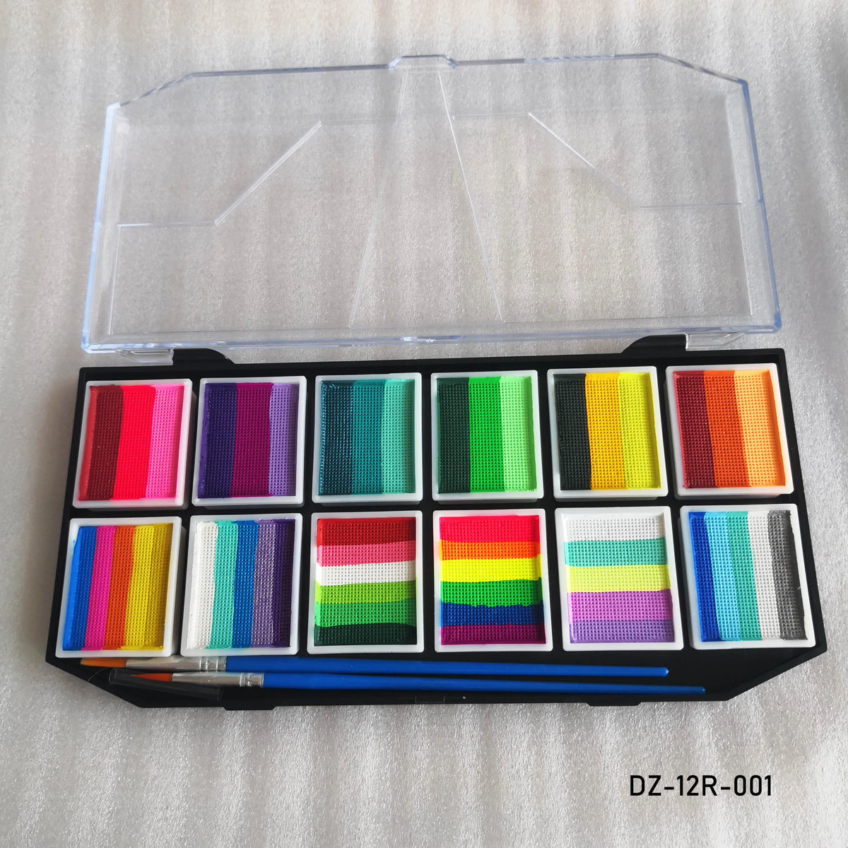 12 Color Popular Multicolor Child Body Painting Kids Face Paint Bodyart Palette Party Makeup Beauty Paint Palette With Brush Kit