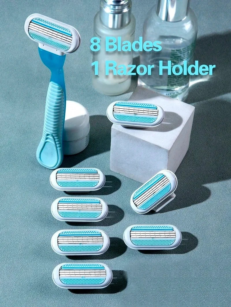 YS00063---Women Safety Razor Blades Face/ Leg/ Armpit/ Bikini Beauty Hair Removal Shaving Compatible Venus Shaver