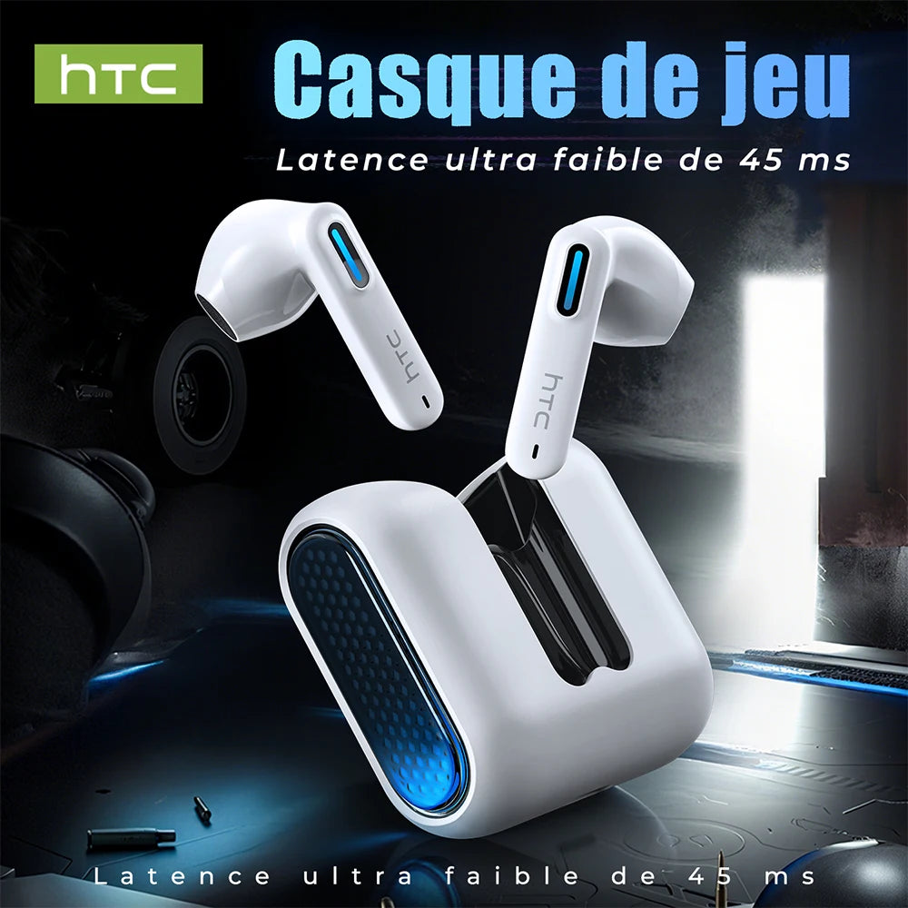 Translator Earbuds HTC NE49 AI Real-Time Translation HiFi Sound Bluetooth Earphones HD Call Low Latency Gaming Ear Pods Choice