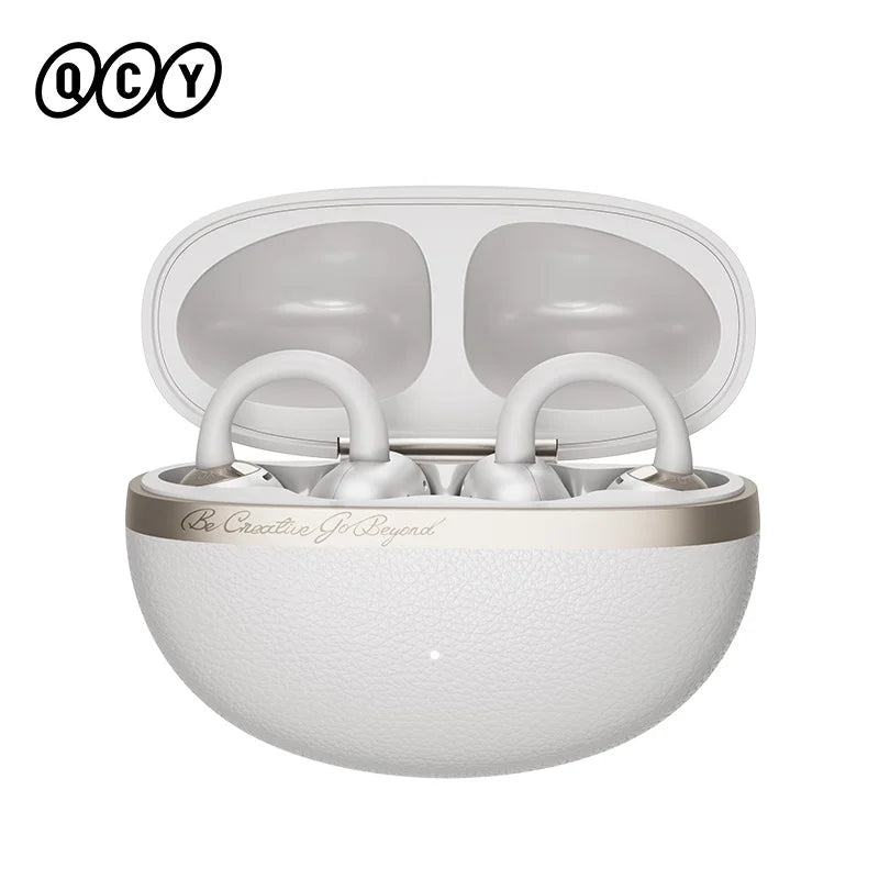 QCY Open Ear Wireless Earbuds Crossky C50 Bluetooth 6.0 Headphones 4 Mic 35H Playtime Ear Cuff Earphones for Fitness IPX5