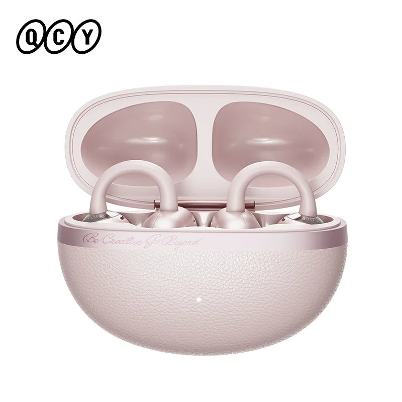 QCY Open Ear Wireless Earbuds Crossky C50 Bluetooth 6.0 Headphones 4 Mic 35H Playtime Ear Cuff Earphones for Fitness IPX5