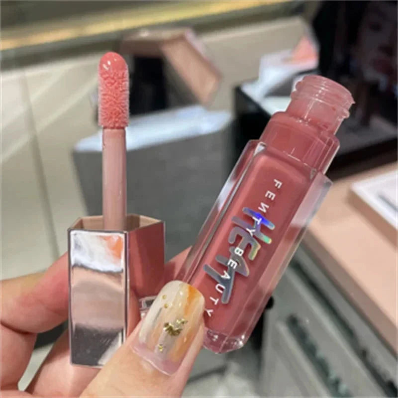 Fenty Beauty Multicolored Lip Gloss Moisturize Plumper Long-acting Lipstick Nude Pink Highlight Powder Contour Stick Makeup Set