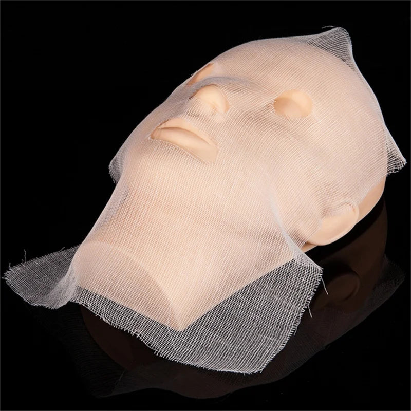 100/200/500PCS 25x30cm Pure Cotton Disposable Gauze Face Mask Paper Sheet Beauty Salon Special Gauze Absorption Non-Irritating