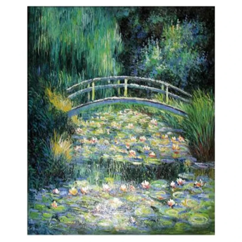 5D Diy"Water Lilies And Japanese Bridge Claude Monet" Diamond Painting Home Décor Gifts