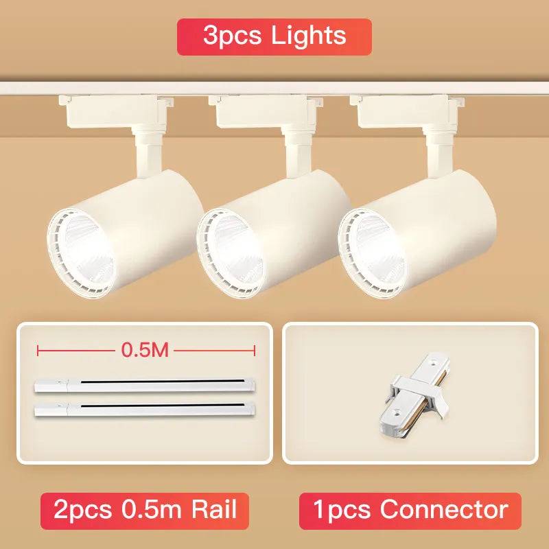 Full Set Track Light Led Spot110-265V COB Rail Lighting Fixture for Clothing Store Spotlight Home Ceiling Lights Led Track Lamp