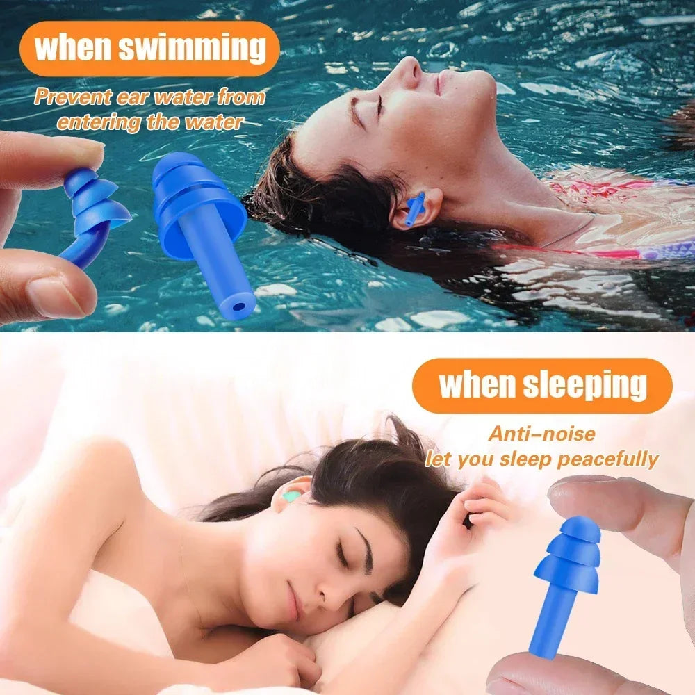 100/80/40/2PCS Reusable Silicone Ear Plugs with Plastic Case Soft Foam Waterproof Noise Cancelling Earplugs Earbuds for Sleeping