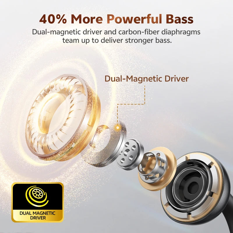 QCY Open Ear Wireless Earbuds Crossky C50 Bluetooth 6.0 Headphones 4 Mic 35H Playtime Ear Cuff Earphones for Fitness IPX5